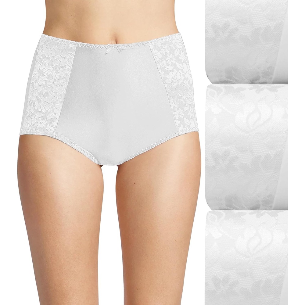 image:imageBali Womens Underwear Pack Double Support Stretch Brief Panties Moisturewicking Underwear for Women 3packWhiteWhiteWhite
