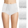 Bali Women’s Underwear Pack, Double Support Stretch Brief Panties, Moisture-wicking Underwear for Women, 3-pack(White/White/White)